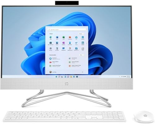 HP All-in-One 24-df1000nw Bundle PC Intel® Core™ i5 i5-1135G7 8 GB DDR4-SDRAM 512 GB SSD Windows 11 Home Snow White