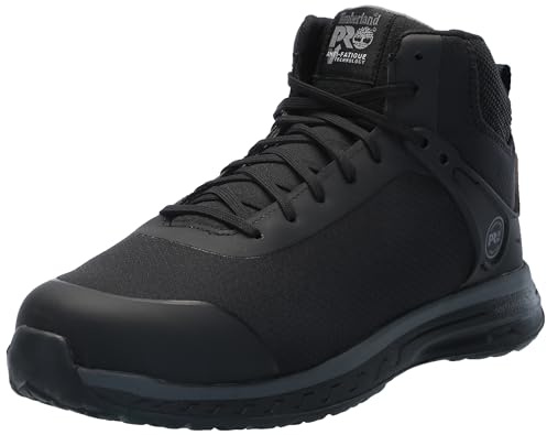 Timberland PRO mens Drivetrain Mid Composite Safety Toe Static Dissipative Industrial Ahletic Work Shoe, Black-2024 New, 8.5 Wide
