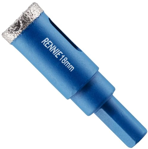 18mm Diamond Hole Saw Drill Bit With Tri Shank For Tiles & Ceramic | Porcelain Tiles Slate Stone Granite Marble Glass. Diamond Core Holesaw / Hole Cutter