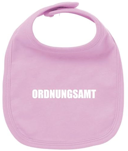 Huuraa Unisex Babylatz Ordnungsamt Schriftzug Geschenk Babypink Bio Baumwolle Ordnungsamt Mitbringsel