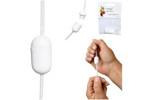 Lowgy Conector de cable de plástico blanco para conectar cables de luz de baño, persianas, cordones y proyectos de cuerdas