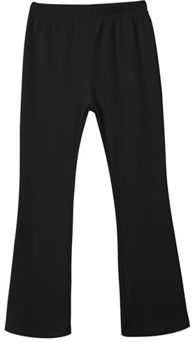 Valcatch Filles Pantalon évasé côtelé Taille élastique Legging à Volants Léger Couleur Unie Pantalons Doux et serrés 3-8 Ans