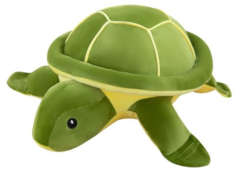 Groß Kuscheltier Schildkröte Spielzeug Plüschtier Flauschiges Schildkröte Stofftier zum Kuscheln & Spielen Schildkröte Dekokissen für kuschelecke Kinderzimmer Schlafzimmer Deko (Grün,23 cm)