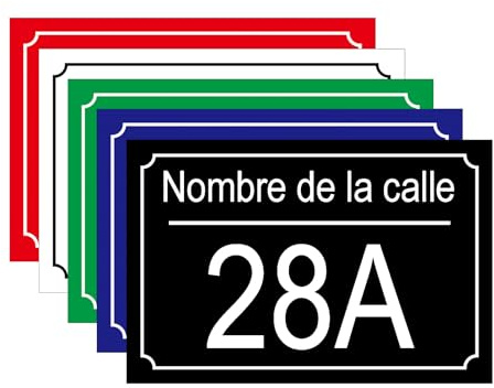 CQSXM Hausnummer mit Straßennamen und Nummer Hausnummernschild aus Aluminiumlegierung - Anpassbare Nummer und Straßenname Wetterfest (20x15 cm)