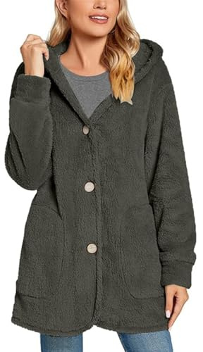 Teddy Coat Donna Black Friday Giubbotti in Pelle Donna Giacchetto Ecopelle Donna Felpa Invernale Donna con Cappuccio Cappotti Donna con Pelliccia Giacca Neve Donna Black Friday