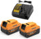 XNJTG 18V 5,5Ah Batteria di ricambio per Dewalt DCB184 con caricabatterie 18V DCB118 Compatibile con Dewalt batteria DCB184 DCB180 DCB181 DCB182 DCB200 DCB201