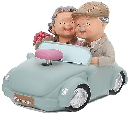 ANDRESLAD 1 Pc Ornamenti Di Coppia in Resina Mini Torta Statuina Nonno e Nonna Arredamento Del Tavolo Decorazione Coppia Di Anziani Decorazioni Di Nozze Figura Di Marito e Moglie Per Coppia