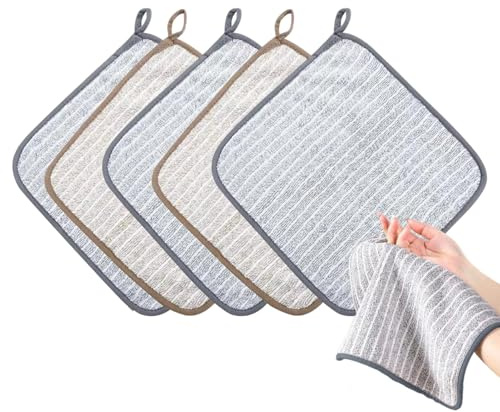 Lot de 5 torchons pour faire la vaisselle, pour sécher la vaisselle - Torchons de cuisine multifonctions, petit chiffon en microfibre pour cuisine, salon, salle de bain