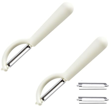 2 Pièce Econome Legumes Et 2 Lame Pour Victorinox Eplucheur,Pomme éplucheur De Couteau,Tomate Asperges Légumes Rechange éplucheurs,Poire Pivotant Ecrase Cuticule Pele éConome pour Tupper Vaseline