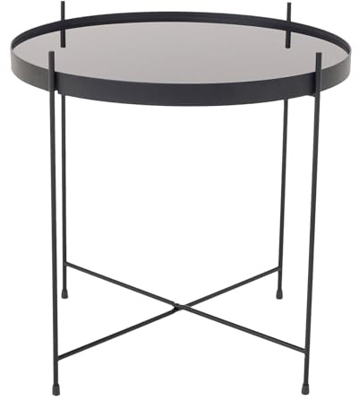 Couchtisch ELEGANCE 38cm - anthrazit schwarz - Glas - stabile Konstruktion | Beistelltisch, hochwertig, Metallgestell, pflegeleicht
