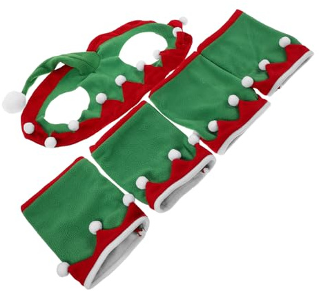 BESTonZON Weihnachtskostüm Pferd Set Mit Pferdehaube Und Beinwickel Weihnachtsdeko Für Pferd Für Paraden Feiertagsparty Und Springreiten Atmungsaktives Zubehör