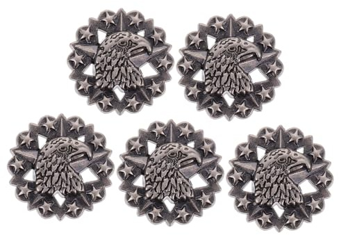 CLISPEED 5pcs Chic Alloy Fastening Buttons for Belt and Bag Decoration Screw-Back Conchos Craft Accessories Versatile Ornamental Fasteners for DIY Clothing and Purses