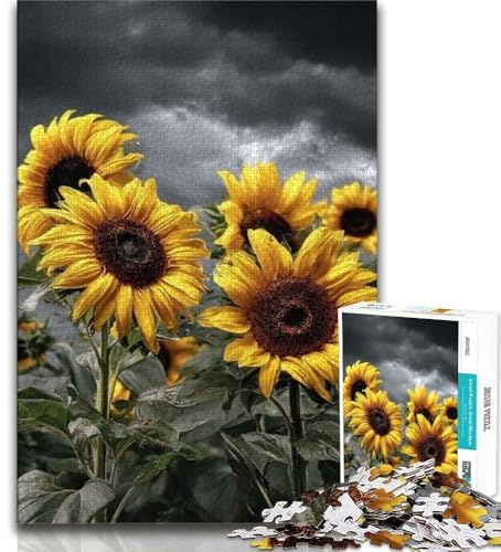 Puzzle 1000 Teile für Erwachsene Sonnenblumen-Puzzle für Teenager Quizspiel Wanddekoration einzigartige Geburtstags 75x50cm