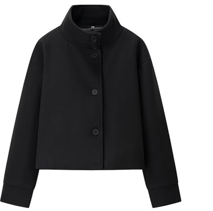 Manteau court en laine pour femme, trench de couleur unie, veste d'hiver chaude, col montant, coupe-vent, veste de transition boutonnée, manteaux décontractés, manteaux d'hiver, vestes élégantes pour