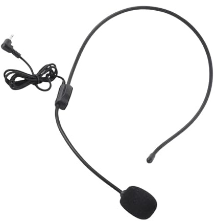 Oreilet Microfono Cuffia, Microfono con Asta Cablata Flessibile Testa Jack da 3,5 Mm a Condensatore Cablato Montato Sulla Testa MIC per Amplificatore Vocale, Insegnanti, Allenatori