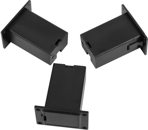 FRCOLOR Boîtier de Batterie pour Micro de Basse Actif 9v, Lot de 3, Plastique Léger et Solide, Compartiment à Piles Pratique pour Guitare Basse, Accessoire Compatible pour Remplacement
