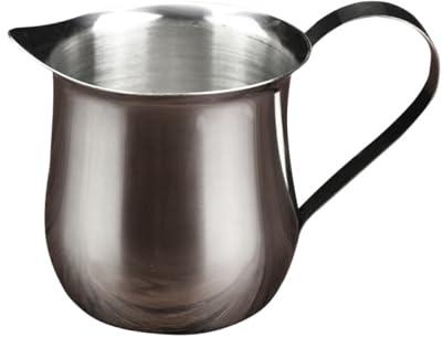 NUOBESTY Bricco per Latte in Acciaio Inox 90 Ml Manico Portatile, Brocca per Schiumare Latte per Casa e Bar, Tazza da Caffè Piccolo Formato Beccuccio Antigoccia per Cappuccino e