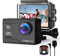 COOAU Camara Deportiva 4K30FPS 20MP WiFi con Micrófono Externo, Gran Angular 170 °, Camara Acuatica Sumergible 40M Impermeable Videocámara de Casco con Control Remoto, 2×1200mAh Baterías, Accesorios
