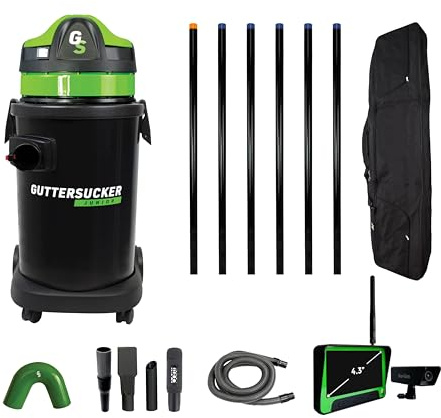 Guttersucker Junior 6 Pole Push Fit Gutter Vacuum Package with Real Time Inspection Camera