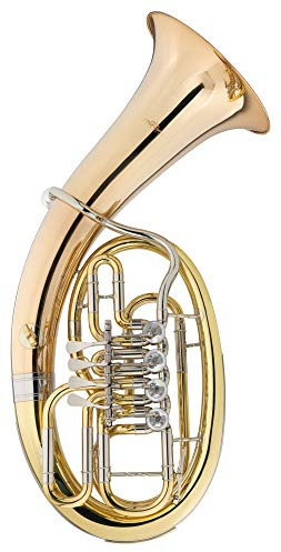Lechgold BH-19/4L Bariton - aus Messing - Stimmung: Bb - Bohrung: 14,8 mm - 4 Drehventile mit Minibal-Gelenken - inkl. Leichtkoffer - lackiert