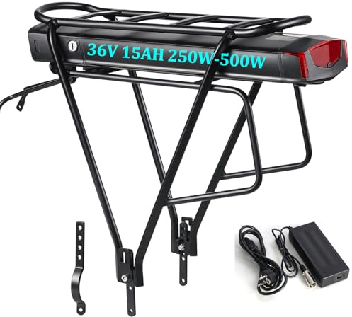 Unit Pack Power Elcykelbatteri, 36 V, 15 Ah, 500/350/250 W med pakethållare, för elcyklar, med litiumjoner