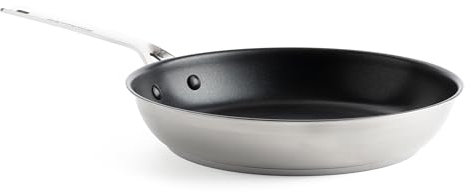 KitchenAid Stainless Steel Bratpfanne (28cm), PFAS-freie gesunde keramische Antihaftbeschichtung, beschichtet, Induktionsgeeignet, backofengeeignet, spülmaschinenfest, Silber