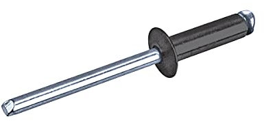 GOEBEL® - 1000 x Blindnieten Aluminium/Stahl (Ø x L) 3,2 x 16,0 mm mit Flachkopf ISO15977 9005 schwarz - Flachkopf Niete - Popniete - RAINBOW STANDARD