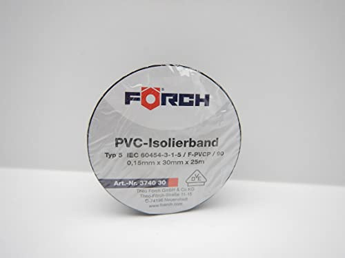 Förch 30mm x25m SCHWARZ ISOLIERBAND PVC KLEBEBAND ISOBAND ELEKTRO ELEKTRIKER (1)