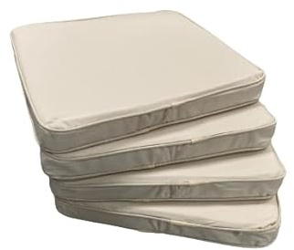 MOTHER LAND 1x Garden Chair Cushions Outdoor Seat Pad For Dining Chairs Pad Kitchen Thick Removable Cover Indoor Outdoor Living Room Patio Garden Office Coffee Shop SIZE 40cm x40cm x5cm (CREAM)