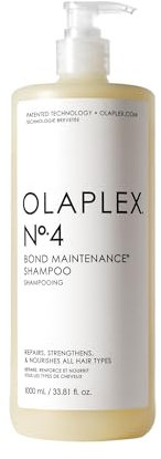Olaplex Nº. 4 Bond Maintenance Shampoo: Reduces Breakage & Strengthens Hair | Hydrates, Smooths & Detangles | For Coily, Curly, Straight, and Wavy, 1000 mL / 33.8 Fl Oz