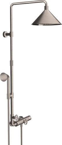 hansgrohe Axor Starck ShowerSolutions Showerpipe mit Thermostat und 2jet Kopfbrause designed by Front, Farbe: Stainless Steel Optic