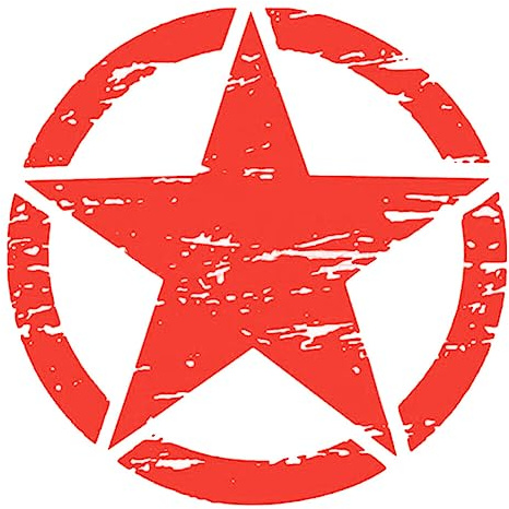 Kreative Lustige Auto Vinyl Aufkleber,Asudaro Grafik Auto Karosserie Motorhauben Aufkleber Fünfzackiger Stern Grafik Auto Dekor Aufkleber Für Autos, Lkws, Lieferwagen, Suvs, Fenster, Laptops Rot