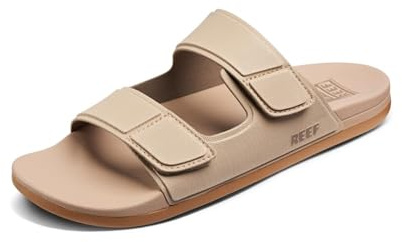Reef Cushion Tradewind Mens Slides, Adjustable Straps, Ultra Soft Cushion Footbed, Arch Support, Sand, 12