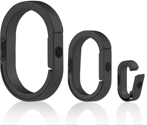 KeyUnity KA32BK Mini-Schlüsselanhänger mit geteiltem Schlüsselring, Schnellverschluss-Schlüssel-Organizer, Titan-Karabiner-Schlüsselanhänger-Einlage zum Anschließen von Heim-Autoschlüsseln