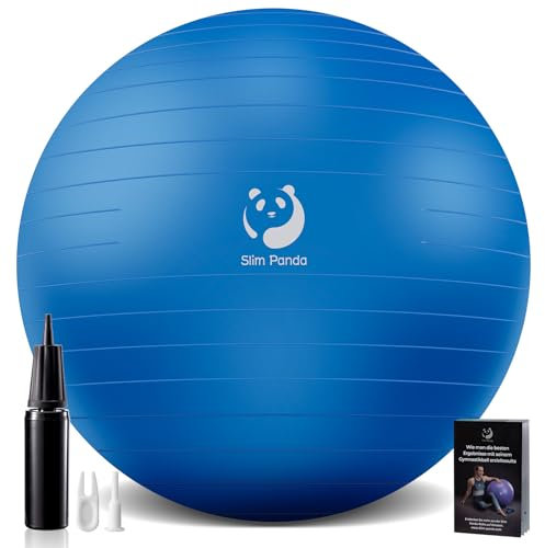Slim Panda Gymnastikball, 55-85CM Explosionsgeschützt Pezziball Sitzball mit Pumpe, Trainingsball Fitnessball für Schwangerschaft, Fitness, Balance Training