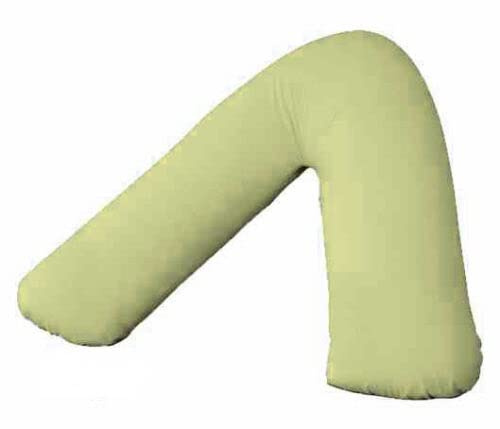 ARLINENS V Pillow With Pillowcase - Orthopedic V Pillow, Hollow Fiber V Pillow For Neck, Back, Pregnancy & Nursing Support Pillow-with polycotton pillowcase Standard Size 74 x 34cm (Sage Green)