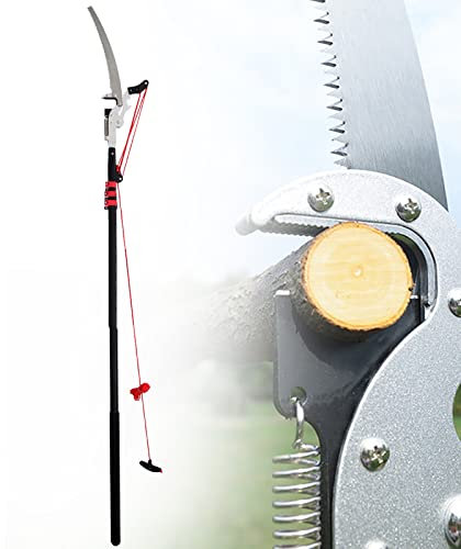 Telescopic Tree Pruner with Saw, Branch Long Reach Pole Pruning Saw Bypass Cut Extendable Garden Tools -18FT