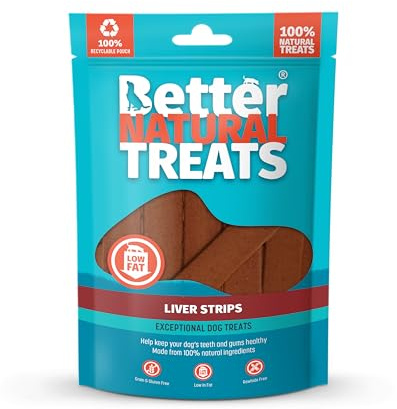 Better Natural Liver Strips Dog Treats | Natural Dog Treats | Liver Dog Chews | Puppy Treats | Dog Training Treats | 90g Pack | Case of 10 | Dog Treats Bulk | Low Fat Treats for Dogs High Protein