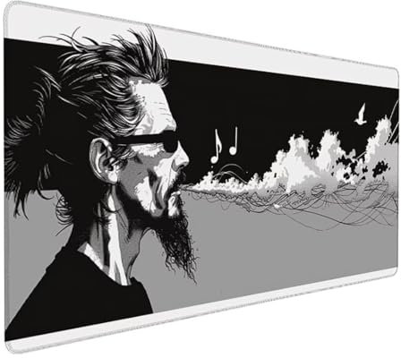 Gaming Mauspad XXL 800x300x3 mm Groß Mousepad Grau Schreibtischunterlage Karikatur Mouse Pad rutschfeste Gummibasis, Vernähte Kanten Design Wasserdicht Mouse Pad für PC Gaming Zubehör, Geschenk Z-786