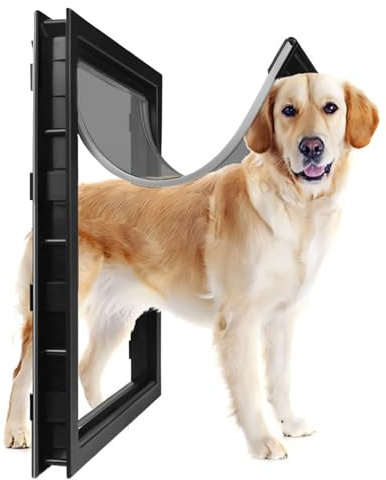 Cat Flap Dog Flap, Dog Door for Large Dogs with Reset Magnetic Board, Large Middle Sized Pet Removable Installation Door
