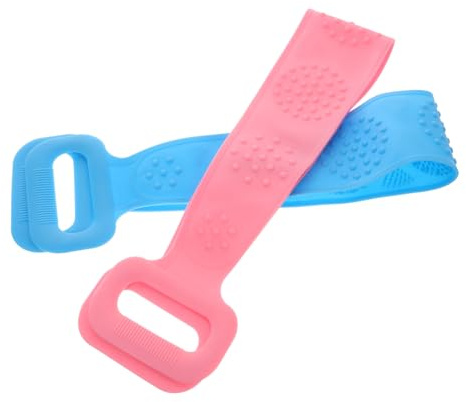 BELLIFFY 2piezas Toalla De Baño De Silicona Estropajo De Lufa Toalla Para Frotar Espalda Artículos De Baño Largas