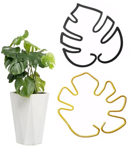 Changyeah Support pour Feuilles de Monstera, 2 Pièces | Support métallique doré pour plantes grimpantes pour plantes grimpantes Monstera pour fleurs