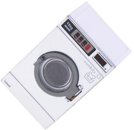 WEKAMOS Miniature Dollhouse Washing Machine Model Interactive Drum for Realistic Play Accessory for Boy Girl Pretend Play and Dollhouse Laundry Room Decor