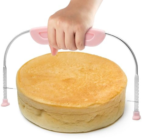 Mumjooyi Cortador de Tartas Cortador de Pasteles de Acero Inoxidable Nivelador Hoja de Sierra Altura Ajustable Cake Divider Ideal para Capas Uniformes