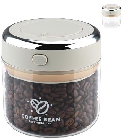Zosenyer Bote Café Hermético, 500ml Dispensador Cafe Molido, Recipiente para Grano, Té y Nueces, Tarros Cristal con Tapa para Hogar, Oficina y Cafetería (500ml)
