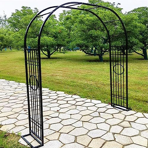 Arco de jardín de Acero Resistente de 1,8 m para Plantas trepadoras, Soporte de Metal Negro para Rosales, Enrejado Floral de 3,4 m de Ancho, decoración de jardín Exterior de 300 cm de Ancho
