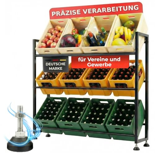 KARASTEIN® Getränkekistenregal für 12 Kisten – Schwerlast bis 300 kg Traglast – Standfestes Bier- & Wasserkistenregal mit Gummifüßen für Lager & Gastronomie