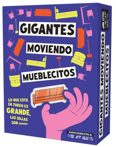 Asmodee Gigantes moviendo mueblecitos, Juego de Mesa de Habilidad y Destreza, Batalla de Mudanzas Gigantes, A Partir de 7 Años, De 3 a 8 Jugadores, 10 Minutos por Partida, Español