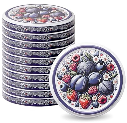 Pullmer Deckel für gläser 82 mm, Schraubdeckel, Twist-Off-Deckel, 20 Stück | Sommerobst, glasdeckel, marmeladengläser deckel, Luftdicht & Spülmaschinenfest