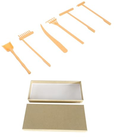 SOIMISS Outils Zen Garden Râteaux De Sable Couleur Jaune avec Support Kit Décoratif pour Bac à Sable Détente Et Création De Paysages Zen